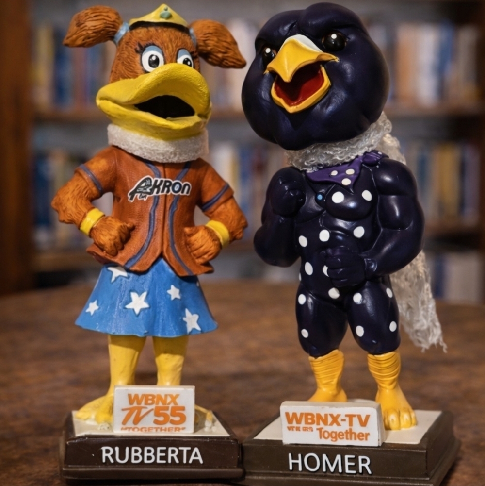 Homer & Rubberta Duck Bobblehead Collectibles‎ New Akron Ohio Mascot